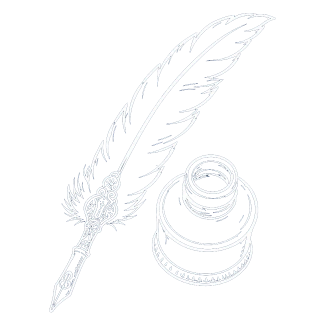 qwill and ink pot |Contact Page Turner Studios