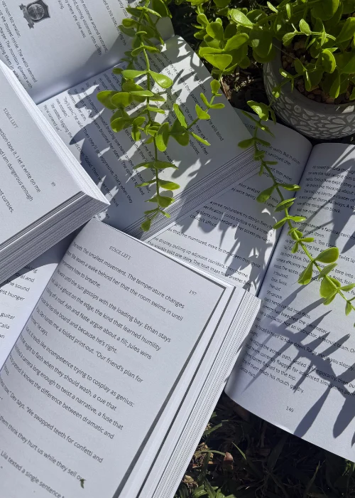 Book flat lays open book after book formatting
